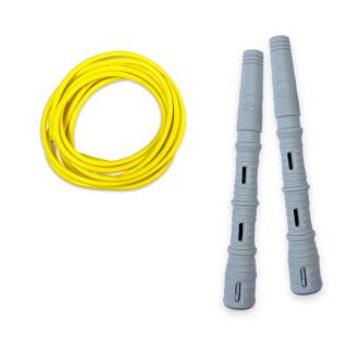 Katana Rope Basic s PVC lankem Průměr lanka: 4mm (ženy, děti), Barva lanka: Žlutá, Barva rukojeti: Šedá