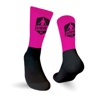 Ponožky Švihej Barva: Růžovo/černá, Velikost: L