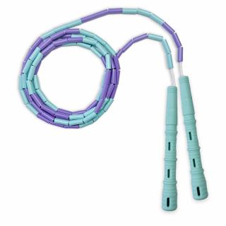 Švihadlo Katana Rope 3v1 s korálky - Švihej.cz Barva rukojeti: Mint, Barva korálků: Fialová-mint