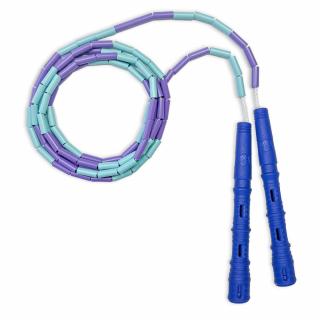 Švihadlo Katana Rope 3v1 s korálky - Švihej.cz Barva rukojeti: Modrá, Barva korálků: Fialová-mint