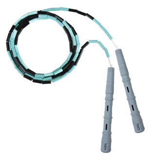 Švihadlo Katana Rope 3v1 s korálky - Švihej.cz Barva rukojeti: Šedá, Barva korálků: Černá/mint