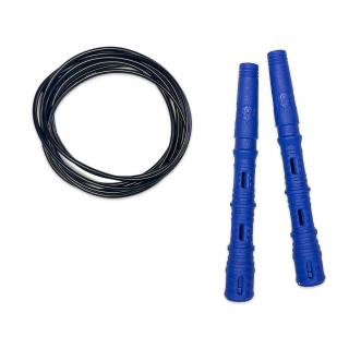 Švihadlo Katana Rope 3v1 s PVC - Švihej.cz Průměr lanka: 4mm (ženy, děti), Barva lanka: Černá, Barva rukojeti: Modrá