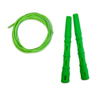 Švihadlo Katana Rope 3v1 s PVC - Švihej.cz Průměr lanka: 4mm (ženy, děti), Barva lanka: Neonově zelená, Barva rukojeti: Zelená