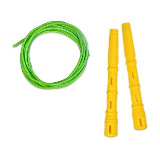 Švihadlo Katana Rope 3v1 s PVC - Švihej.cz Průměr lanka: 4mm (ženy, děti), Barva lanka: Neonově zelená, Barva rukojeti: Žlutá