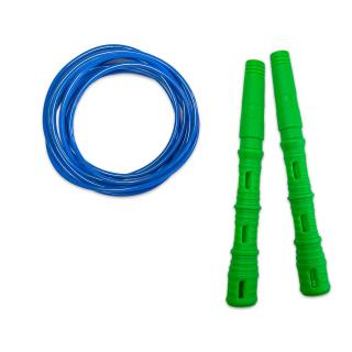 Švihadlo Katana Rope 3v1 s PVC - Švihej.cz Průměr lanka: 4mm (ženy, děti), Barva lanka: Tmavě modrá, Barva rukojeti: Zelená