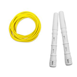 Švihadlo Katana Rope 3v1 s PVC - Švihej.cz Průměr lanka: 4mm (ženy, děti), Barva lanka: Žlutá, Barva rukojeti: Bílá