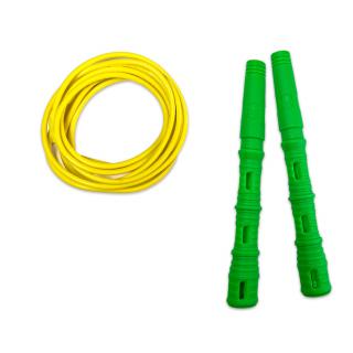 Švihadlo Katana Rope 3v1 s PVC - Švihej.cz Průměr lanka: 4mm (ženy, děti), Barva lanka: Žlutá, Barva rukojeti: Zelená