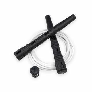 Švihadlo Katana Rope 3v1 s PVC - Švihej.cz Průměr lanka: 5mm (muži), Barva lanka: Bílá, Barva rukojeti: Černá