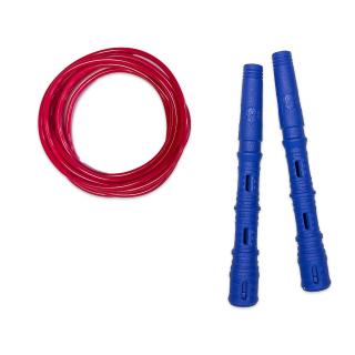 Švihadlo Katana Rope 3v1 s PVC - Švihej.cz Průměr lanka: 5mm (muži), Barva lanka: Červená, Barva rukojeti: Modrá