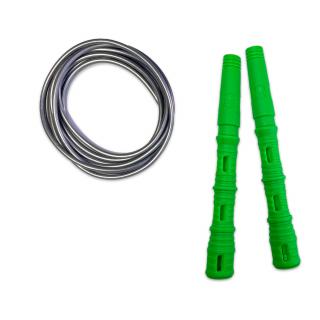 Švihadlo Katana Rope 3v1 s PVC - Švihej.cz Průměr lanka: 5mm (muži), Barva lanka: Stříbrná, Barva rukojeti: Zelená