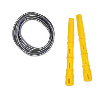 Švihadlo Katana Rope 3v1 s PVC - Švihej.cz Průměr lanka: 5mm (muži), Barva lanka: Stříbrná, Barva rukojeti: Žlutá