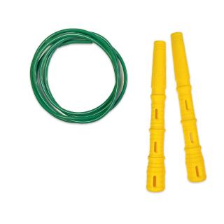 Švihadlo Katana Rope 3v1 s PVC - Švihej.cz Průměr lanka: 5mm (muži), Barva lanka: Tmavě zelená, Barva rukojeti: Žlutá