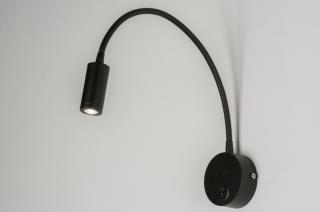 Nástěnné designové černé LED svítidlo Fibie Black  (LMD)