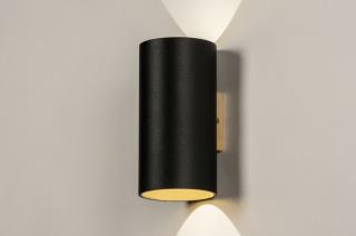 Nástěnné koupelnové designové svítidlo Baurne Black and Gold (LMD)