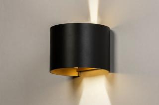 Nástěnné venkovní designové LED svítidlo Daniel Black and Gold (LMD)
