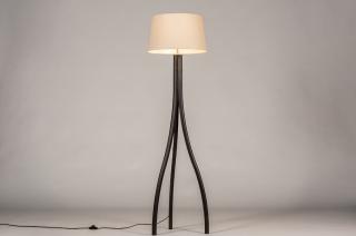 Stojací designová lampa Arbon Taupe and Black Wood (LMD)