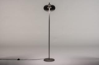 Stojací designová lampa Atomo Black and Satin Steel (LMD)