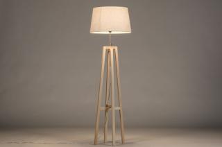 Stojací designová lampa Paola Bianco and Natur Wood (LMD)