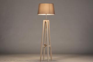 Stojací designová lampa Paola Grey and Natur Wood (LMD)