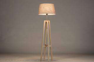 Stojací designová lampa Paola Taupe and Natur Wood (LMD)