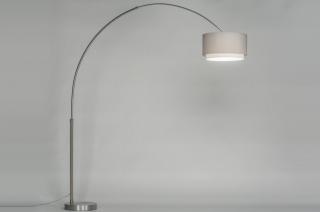 Stojací designová oblouková lampa Adamo Soffito Taupe Yersey (LMD)