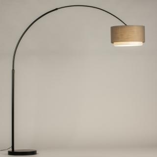 Stojací designová oblouková lampa Soffito Taupe and Black (LMD)