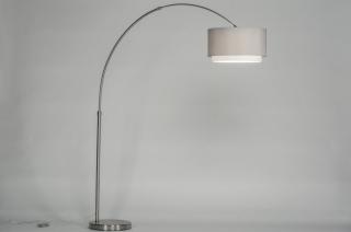 Stojací designová oblouková lampa Soffito Taupe Yersey (LMD)