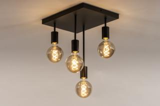 Stropní černé svítidlo Flexform Quadro Bulb Accapulco (LMD)