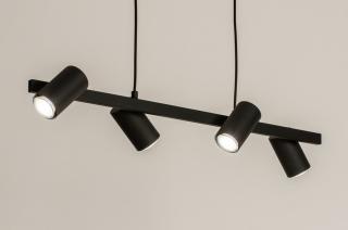 Závěsné bodové svítidlo nad stůl Halle Black 4 (LMD)
