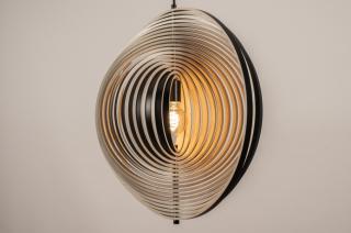Závěsné designové dřevěné svítidlo do obýváku Wood Barcelona and Black (LMD)