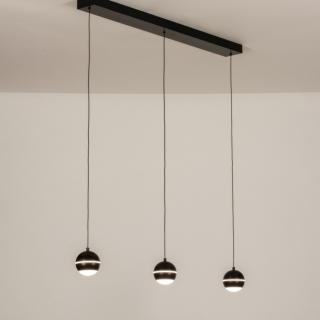 Závěsné designové LED černé svítidlo nad jídelní stůl Bernie Line Nero (LMD)