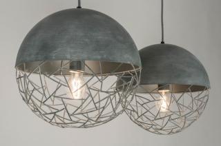 Závěsné designové šedé svítidlo nad ostrůvek Jessica 2 Beton  (LMD)