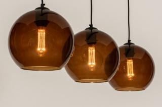 Závěsné designové skleněné svítidlo Prisma Trio Brown (LMD)