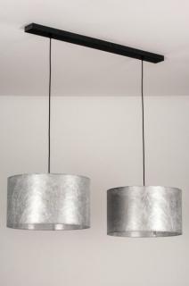Závěsné designové svítidlo nad jídelní stůl Duo Silver and Black Unima (LMD)