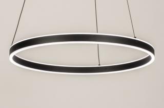 Závěsné kruhové LED svítidlo nad jídelní stůl Delta Maximus Black 60 (LMD)