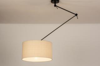 Závěsné nastavitelné svítidlo nad jídelní stůl Snap Light Crema and Black (LMD)