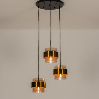 Závěsné svítidlo Retro 70er Trio Round Champagne (LMD)