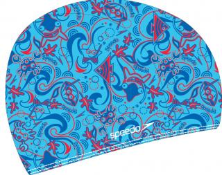 Speedo Sea Squad Polzester Cap Junior  plavecká čepice pro děti Barva: modrá