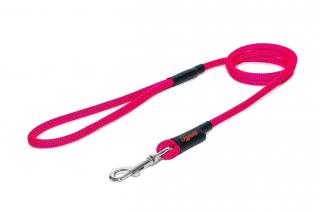 Lanové vodítko KLASIK střední pes | Růžové neon s khaki černým prošitím - 439 Délka: 115 cm