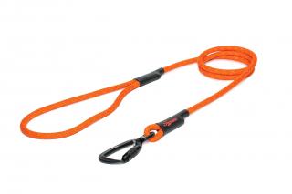 Lanové vodítko KLASIK TWIST střední pes |  Oranžové se zelenou linkou - 445 Délka: 175 cm