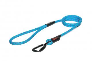 Lanové vodítko KLASIK TWIST velký pes | Bledě modré s neon růžovou linkou - 054 Délka: 115 cm