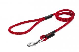 Lanové vodítko KLASIK velký pes | Červená s černým prošitím - 022 Délka: 115 cm