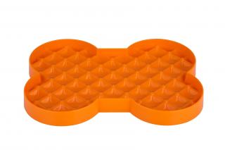 LickiMat Slodog zpomalovací miska ve tvaru kosti Barva: Oranžová