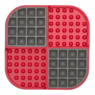 LickiMat Slomo lízací podložka 2v1 - 20 x 20cm Barva: Červená