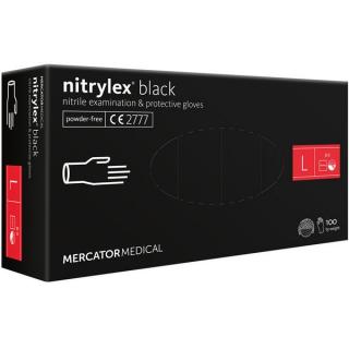 Nitrylex - nitrilové rukavice bez pudru, černé, 100 ks, vel. L
