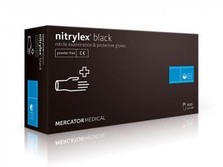 Nitrylex - nitrilové rukavice bez pudru, černé, 100 ks, vel. M