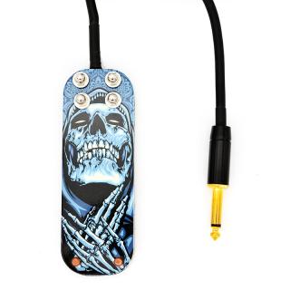 Nožní spínač FLAT- SKULL - modrý - footswitch blue