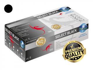 Rukavice vyšetřovací Unigloves Latex Select Black, černé, velikost M
