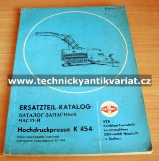 Fortschritt K454 Hochdruckpresse (Katalog náhradních dílů)