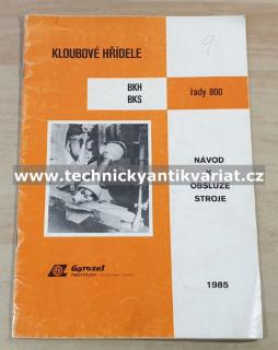 Kloubové hřídele BKH, BKS řady 800 - návod k obsluze (1985)